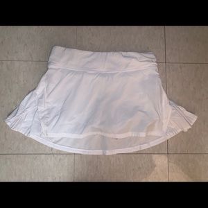 White lululemon “play off the pleats” tennis skirt